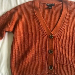 Urban Planet XS 100% Acrylic Orange / Persimmon knitted cardigan.